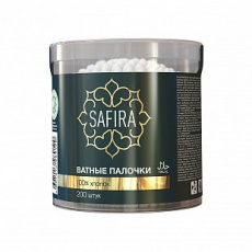 Ватные палочки косметические SAFIRA, упаковка цилиндр, 200 шт/упк