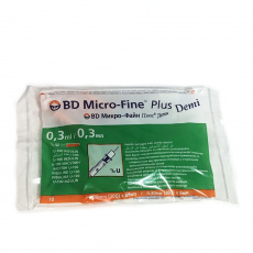 Шприц инсулиновый BD Micro-Fine Plus DEMI 0,3 мл U100 игла 30G (0,30х8) - 10in