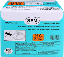 Устройство для вливания в малые вены - игла-бабочка LUER 25G (0,50х19мм) SFM